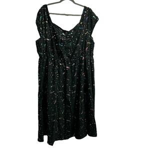 BLOOMCHIC Black With Multicolor Stars Design Elastic Waist Size 18/20